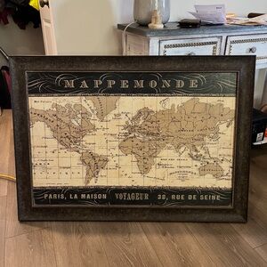 Vintage Style World Map Wall Art